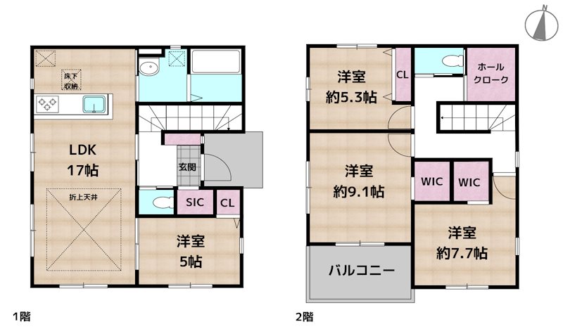 名古屋市守山区森孝4丁目 新築一戸建ての図面