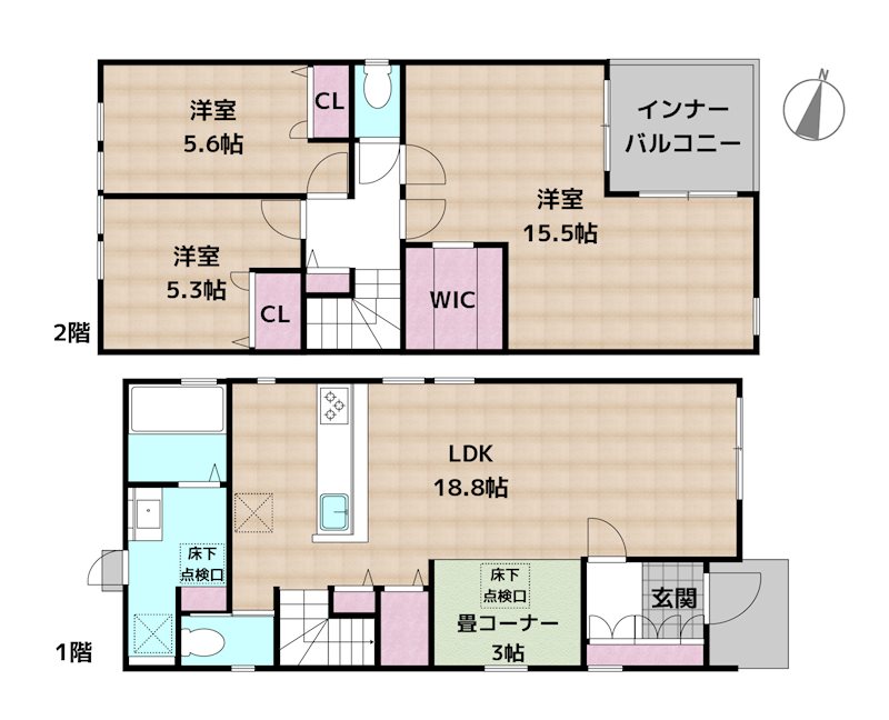 名古屋市守山区大字上志段味字東谷 中古一戸建ての図面