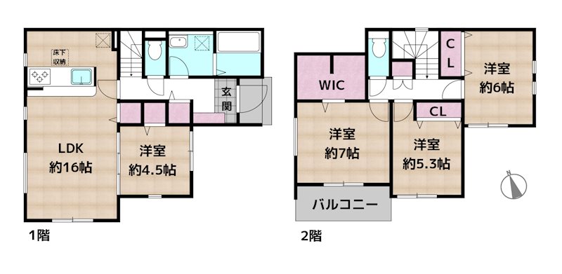 名古屋市守山区川村町 2号棟 新築一戸建ての図面