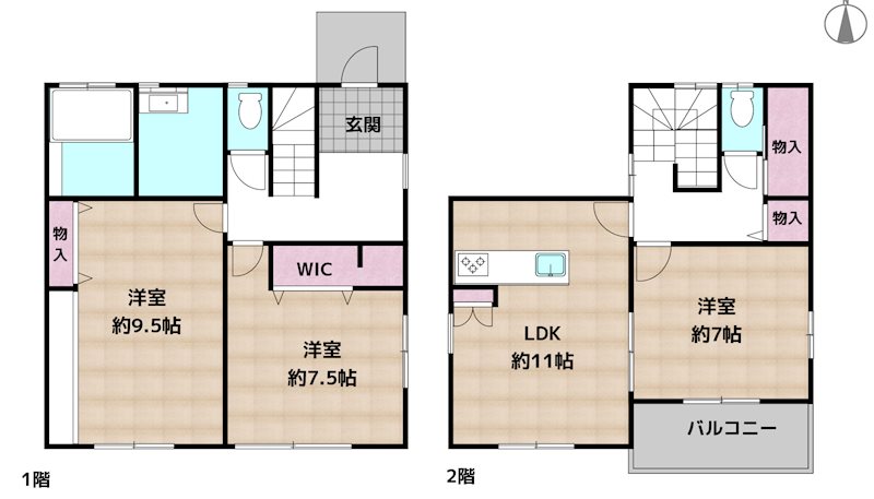名古屋市守山区吉根3丁目 中古一戸建ての図面