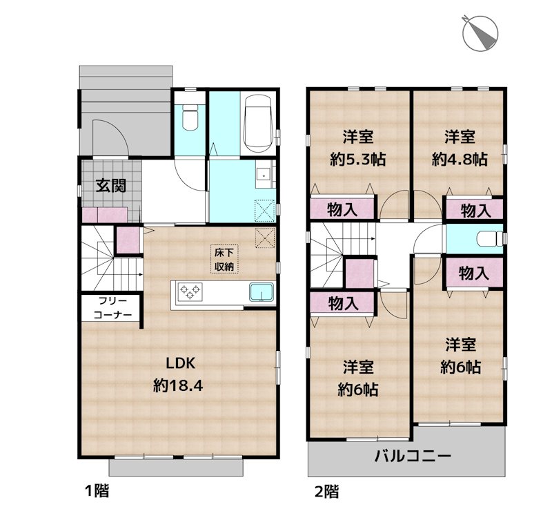 名古屋市天白区島田黒石 新築一戸建ての図面
