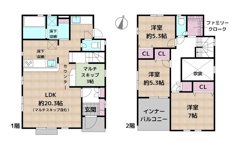 尾張旭市南新町中畑  新築一戸建ての図面