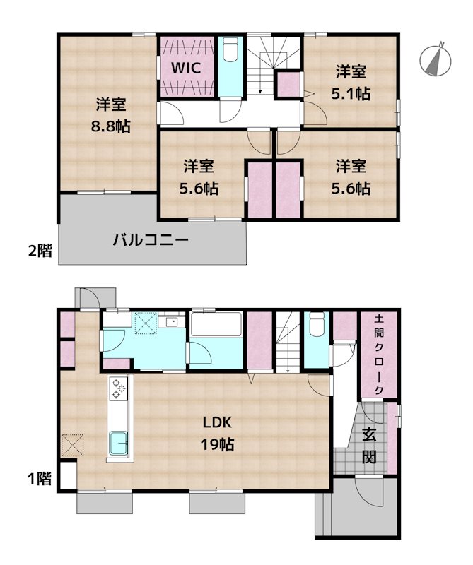 名古屋市守山区小幡北 A棟 新築一戸建ての図面