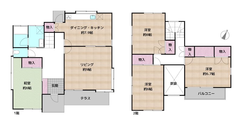 日進市五色園4丁目 中古一戸建ての図面