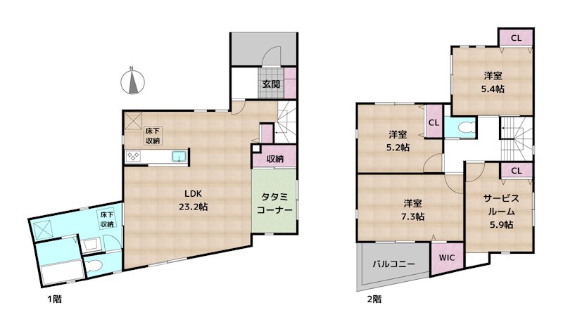 名古屋市守山区守山2丁目 新築一戸建ての図面