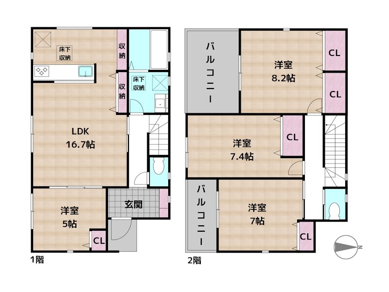 名古屋市天白区植田東1丁目 新築一戸建ての図面