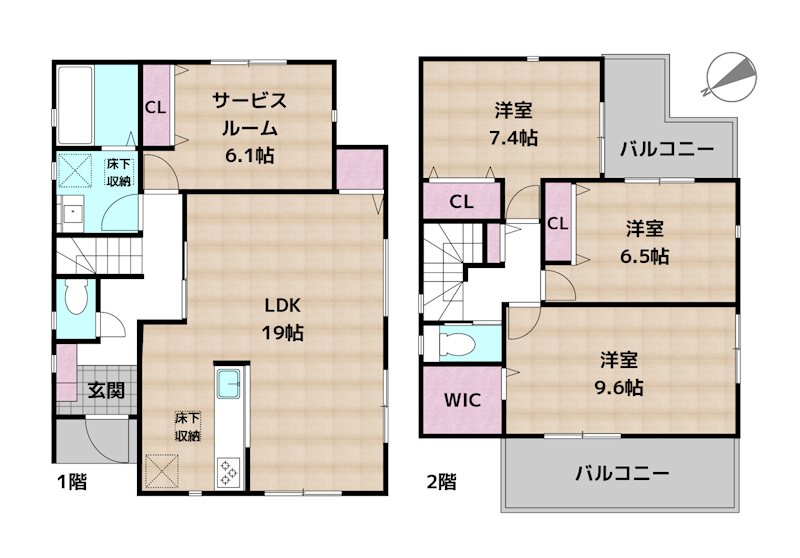 名古屋市名東区一社3丁目　新築一戸建ての図面
