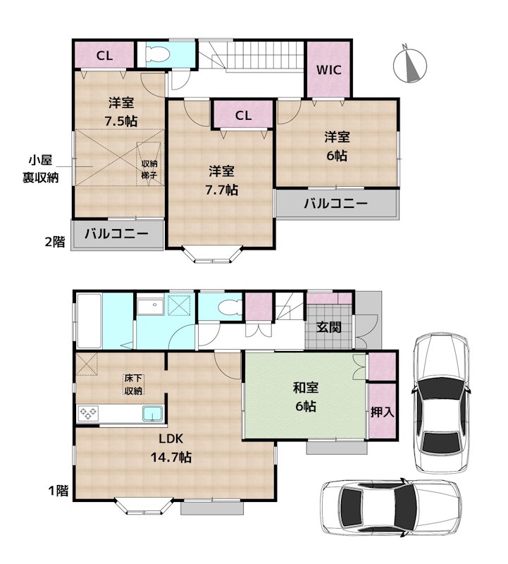 名古屋市守山区深沢1丁目 中古一戸建ての図面
