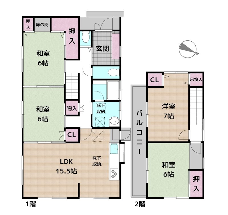 尾張旭市緑町緑ケ丘 中古一戸建ての図面