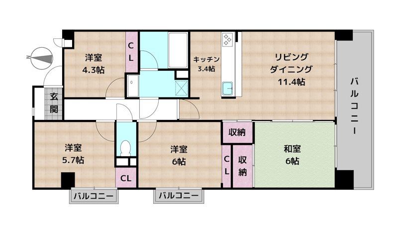 ファミール日進二番館の図面