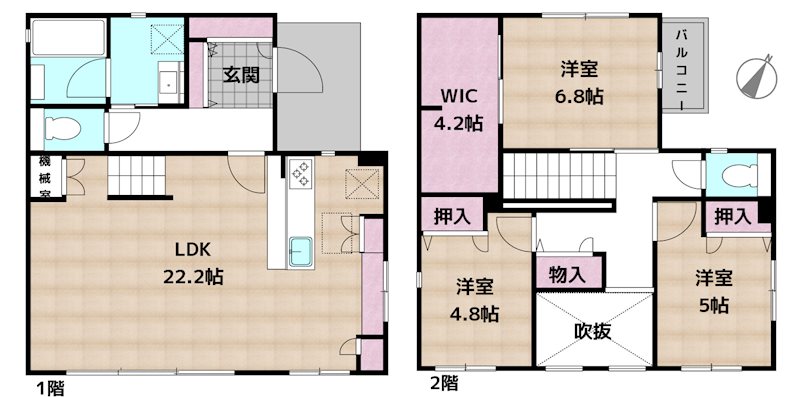 日進市赤池町箕ノ手 中古一戸建ての図面