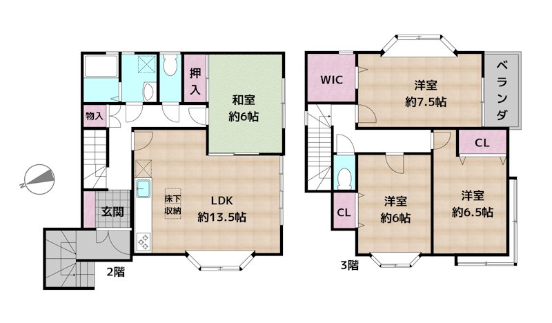 名古屋市名東区大針2丁目 中古一戸建ての図面