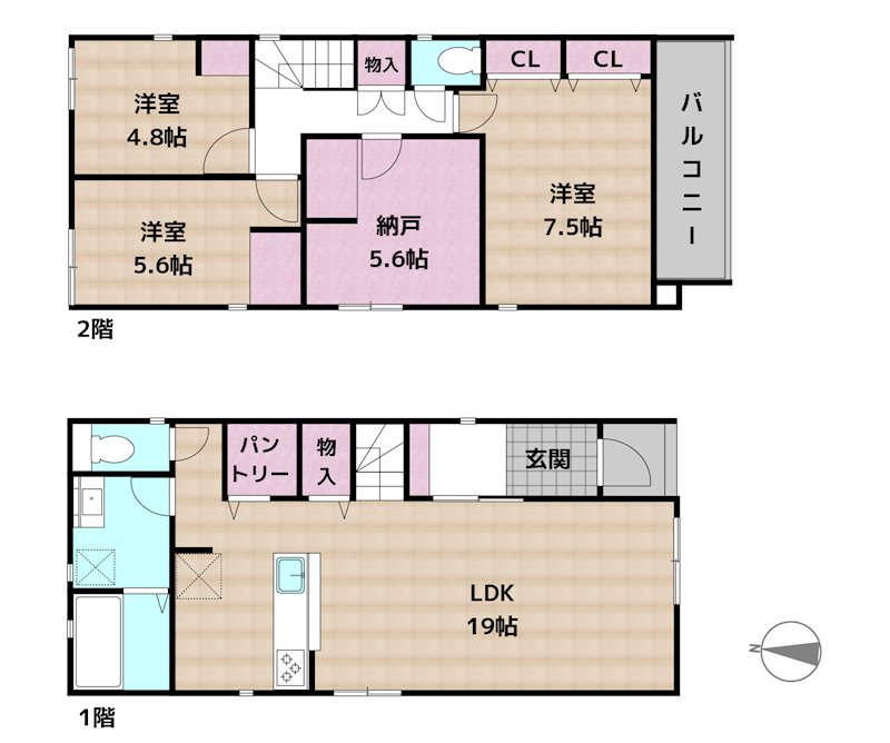 名古屋市守山区西島町 1号棟 新築一戸建ての図面