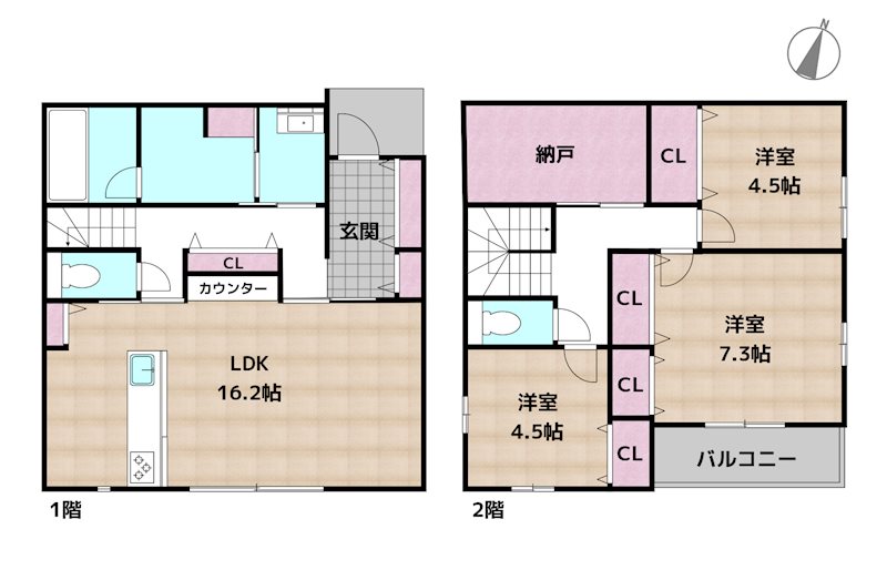 尾張旭市南原山町赤土 5号地 新築一戸建ての図面