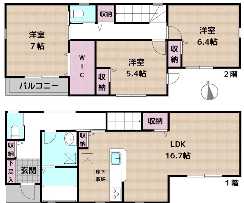 名古屋市天白区山根町 3号棟 新築一戸建ての図面