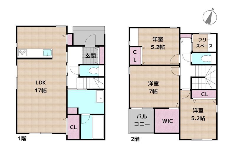 尾張旭市南新町白山 2号地 新築一戸建ての図面