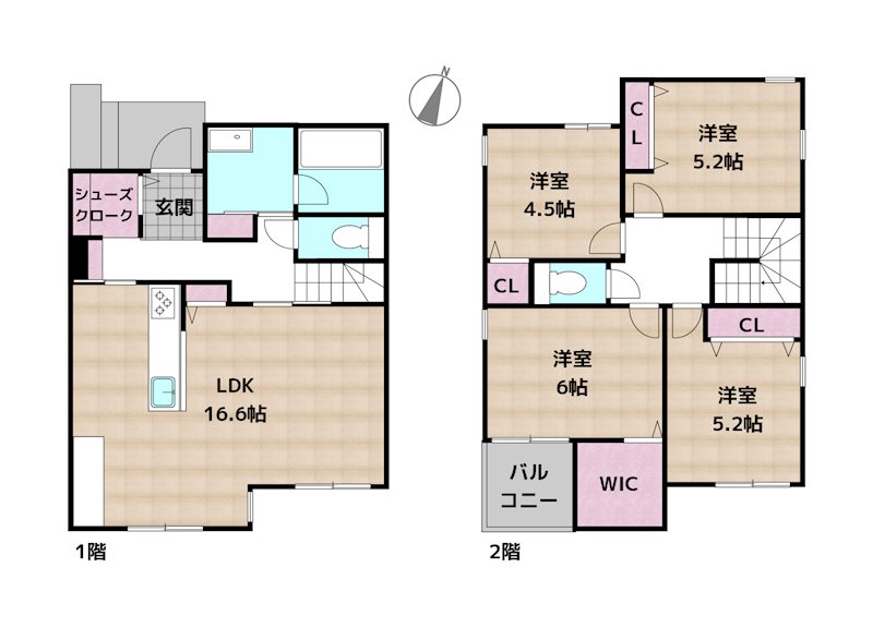 尾張旭市南新町白山 1号地 新築一戸建ての図面