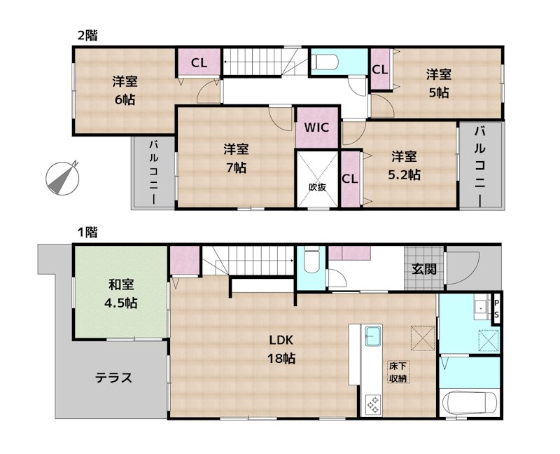 名古屋市天白区鴻の巣2丁目 新築一戸建ての図面