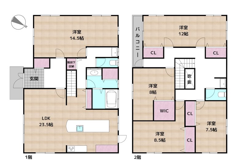 名古屋市天白区平針南4丁目 中古一戸建ての図面