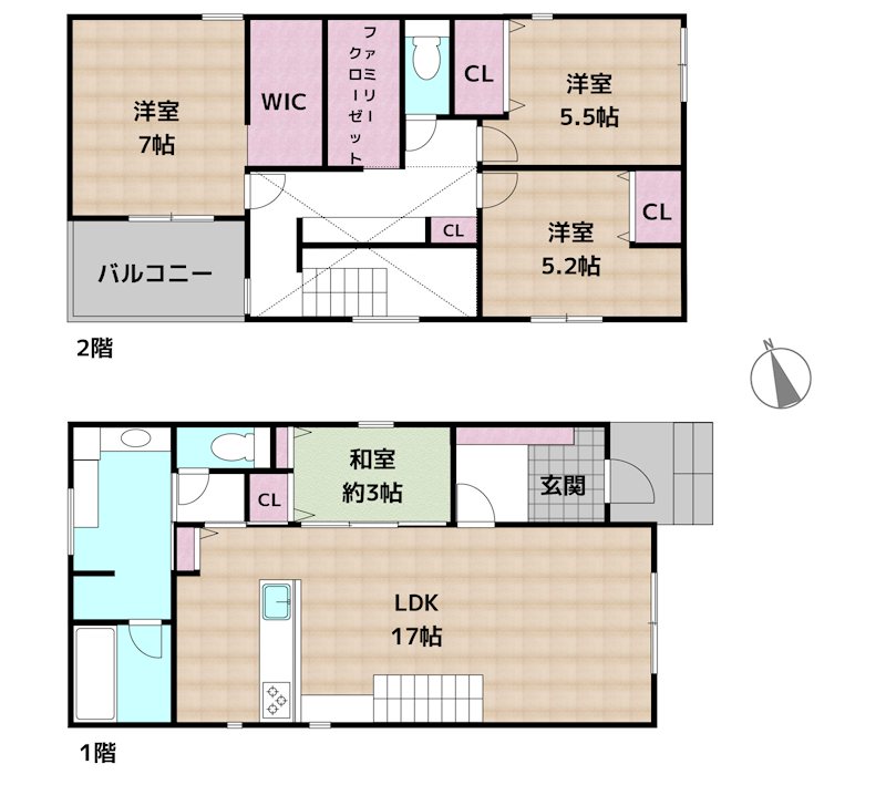 長久手市上川原 2号地 新築一戸建ての図面