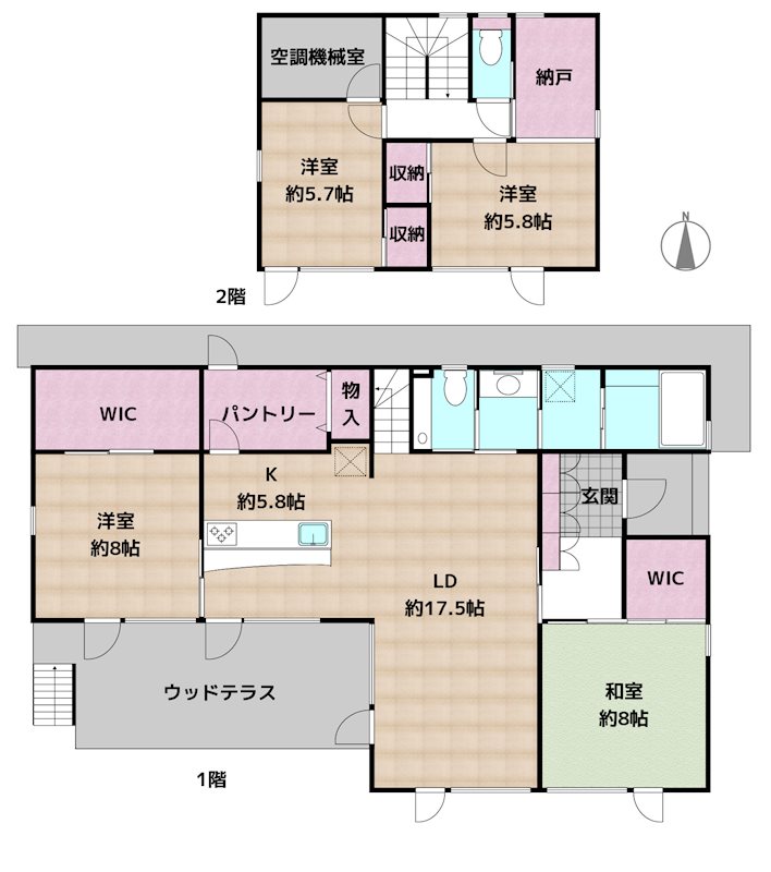 名古屋市守山区翠松園1丁目 中古一戸建ての図面