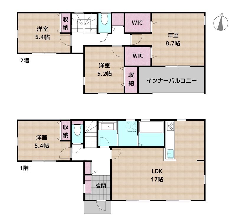 名古屋市守山区小幡1丁目 新築一戸建ての図面