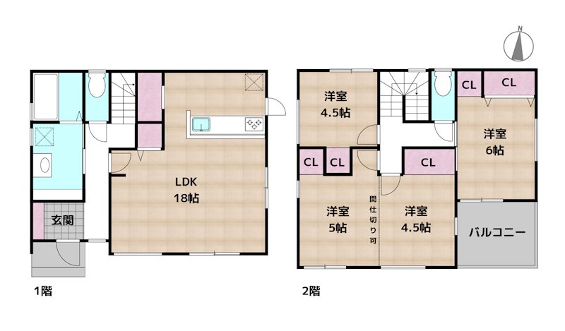 尾張旭市井田町2丁目 2号地 新築一戸建ての図面
