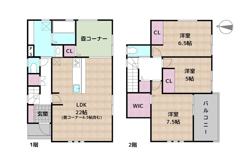 尾張旭市井田町2丁目 1号地 新築一戸建ての図面