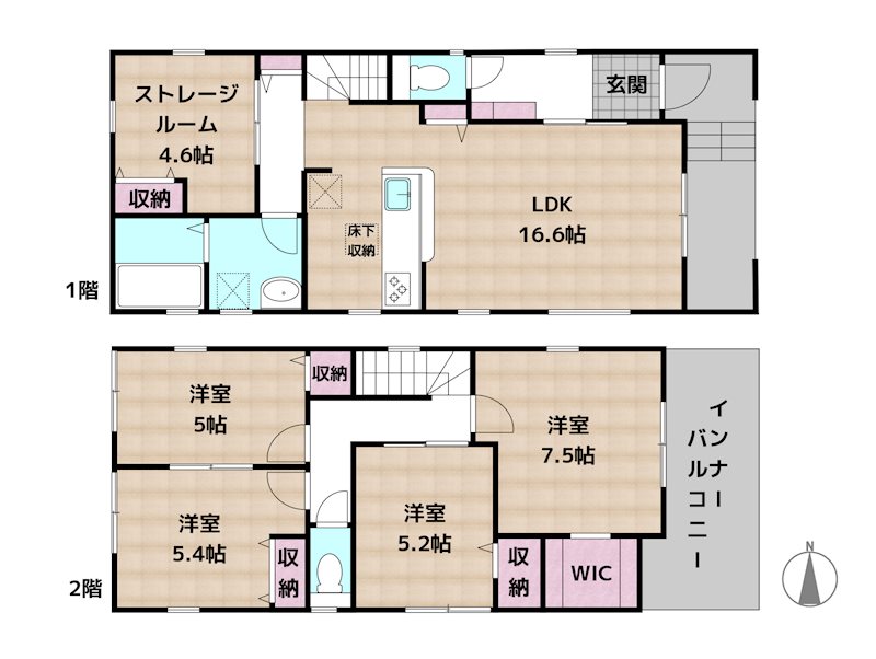 名古屋市守山区森孝2丁目 1号棟 新築一戸建ての図面