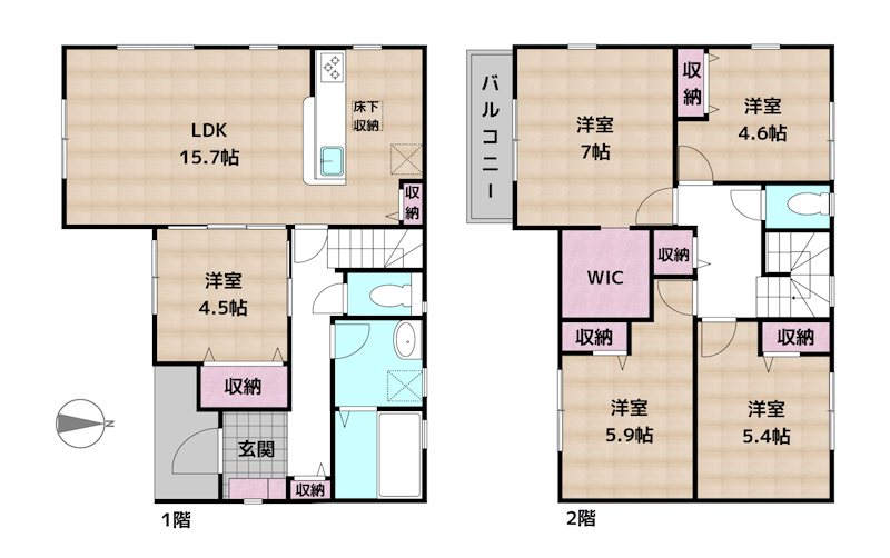 名古屋市守山区森孝2丁目 3号棟 新築一戸建ての図面