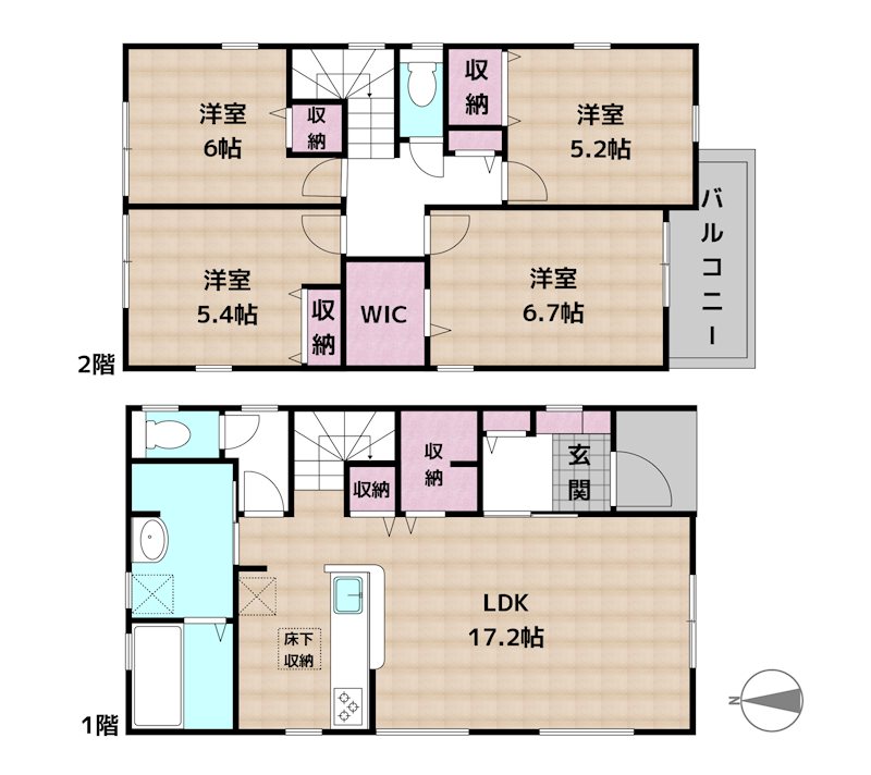 名古屋市守山区森孝2丁目 4号棟 新築一戸建ての図面