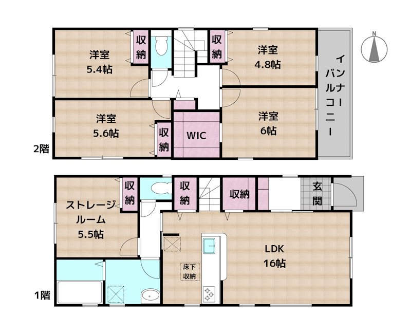 名古屋市守山区森孝2丁目 2号棟 新築一戸建ての図面