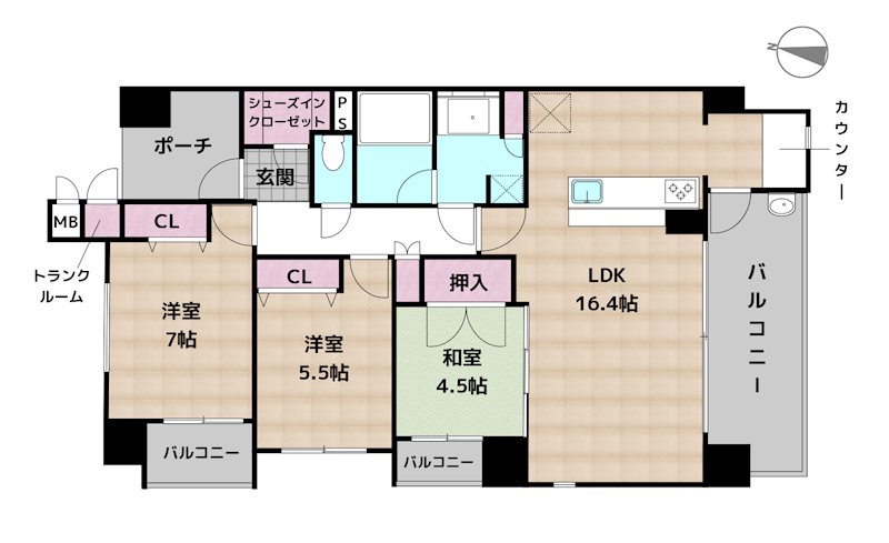 ユニーブル名東猪子石の図面