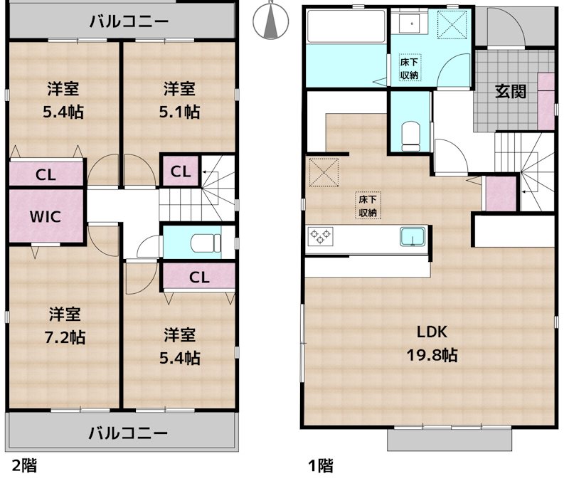 名古屋市守山区瀬古1丁目 新築一戸建ての図面