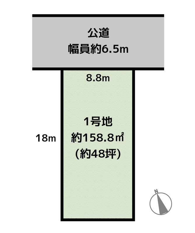 名古屋市天白区向が丘3丁目 1号地 土地の図面