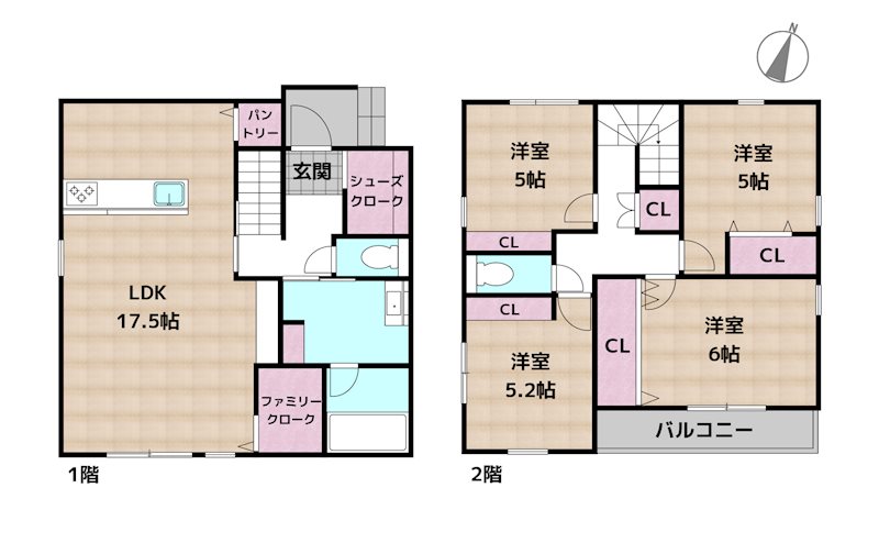 尾張旭市南原山町赤土 3号棟 新築一戸建ての図面