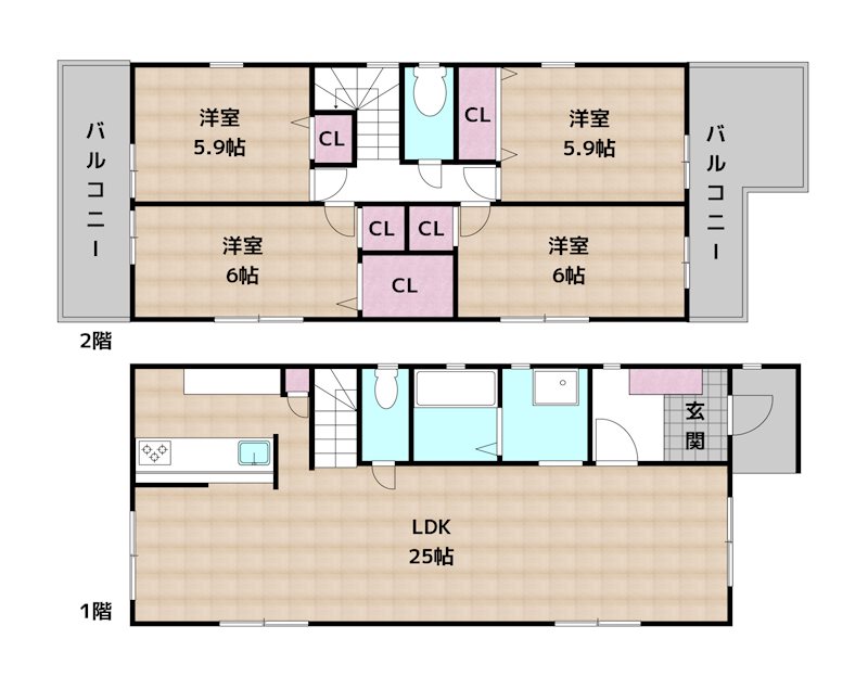 日進市藤塚6丁目 中古一戸建ての図面
