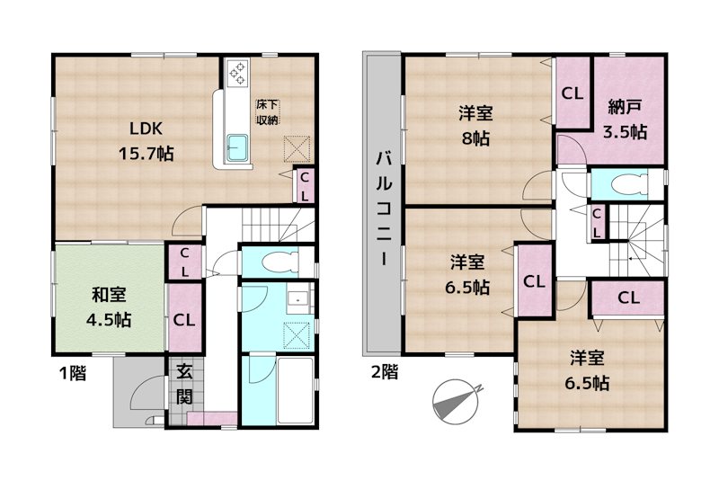 名古屋市天白区植田山1丁目 中古一戸建ての図面