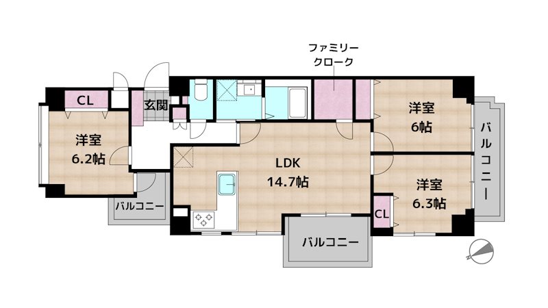 三旺マンション神丘公園の図面