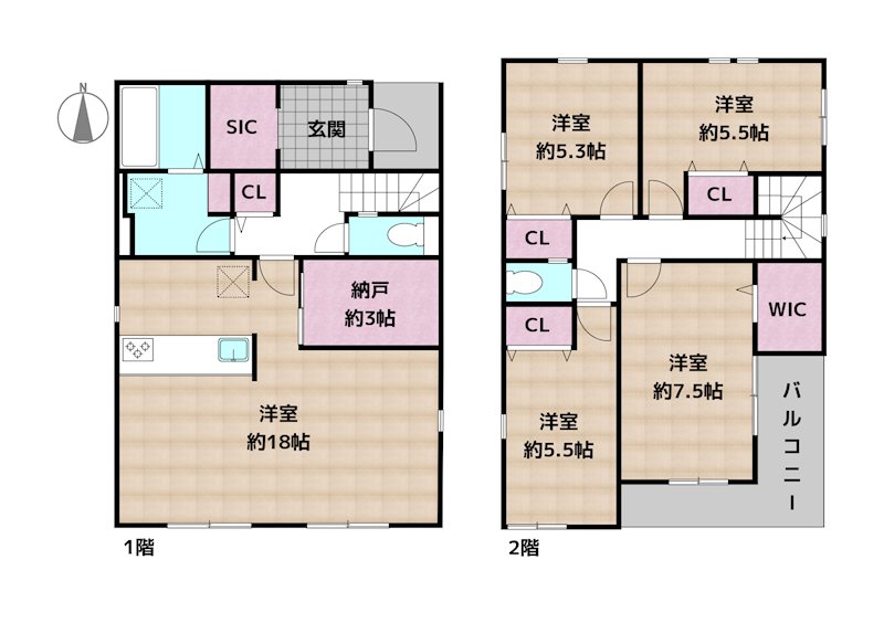 名古屋市守山区高島町 3号棟 新築一戸建ての図面