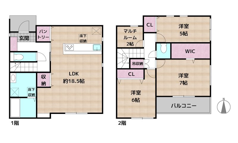 名古屋市守山区高島町 1号棟 新築一戸建ての図面