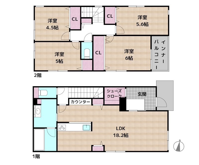 尾張旭市旭前町５丁目 3号地 新築一戸建ての図面