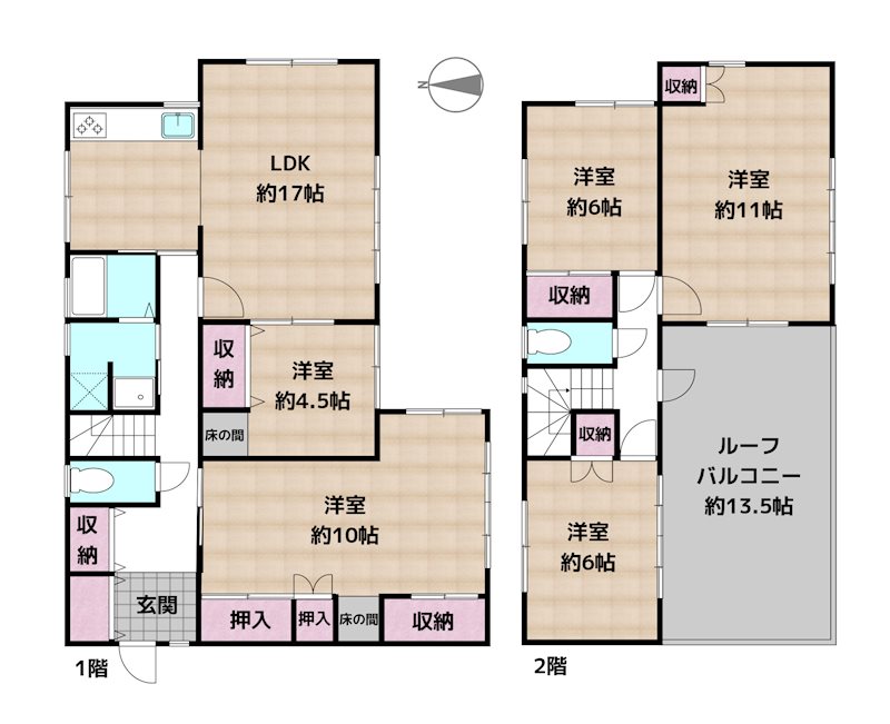 名古屋市守山区森孝1丁目 中古一戸建ての図面