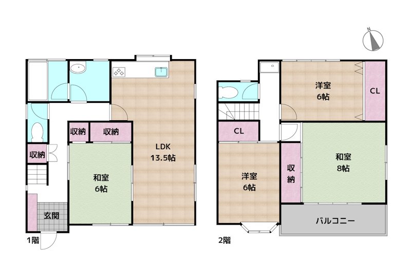 名古屋市守山区小幡中2丁目 中古一戸建ての図面