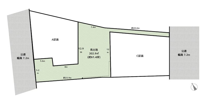 名古屋市守山区川東山 B区画　土地の図面