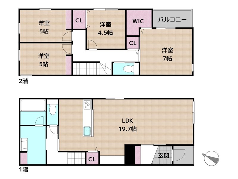 名古屋市名東区勢子坊4丁目 2号棟 新築一戸建ての図面
