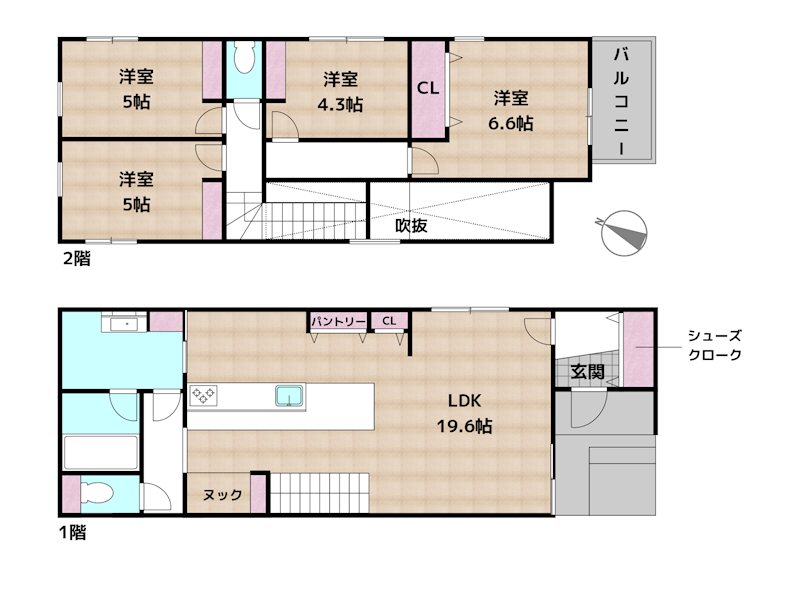 名古屋市名東区勢子坊4丁目 1号棟 新築一戸建ての図面