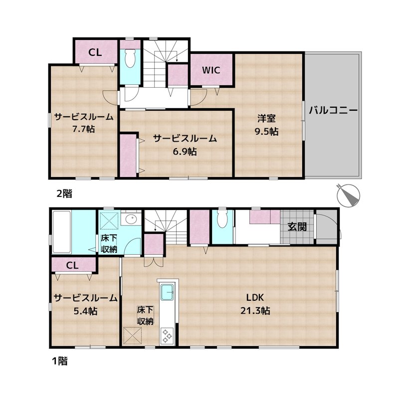 名古屋市名東区高社1丁目 新築一戸建ての図面