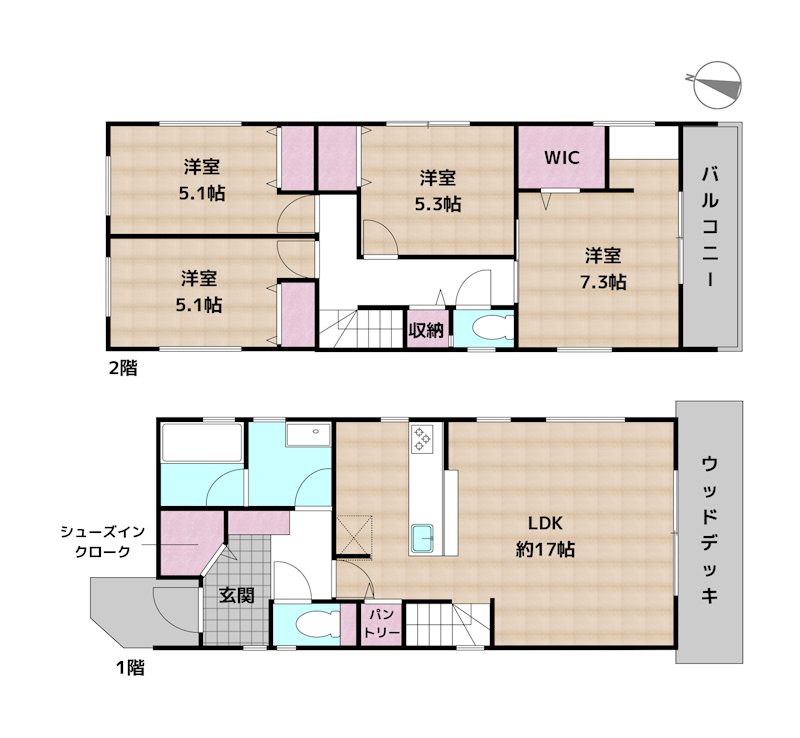 名古屋市天白区海老山町 7号棟 新築一戸建ての図面
