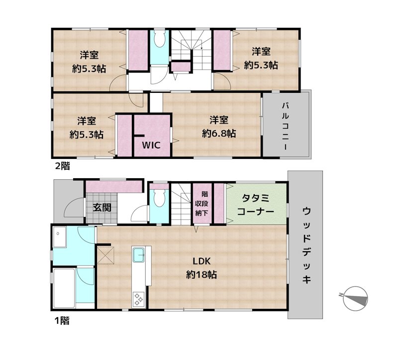 名古屋市天白区海老山町 4号棟 新築一戸建ての図面